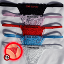 Kit 100 Calcinhas de Renda com Frases | Tanga Sexy Regulável
