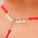 Kit 100 Calcinhas Fio Dental com Frases em Strass | Regulável P ao GG