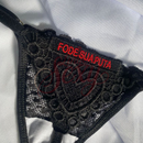 Kit 100 Calcinhas de Renda com Frases | Tanga Sexy Regulável