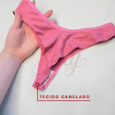 Kit 50 Calcinhas Fio Dental Caneladas | Forro 100% Algodão | Atacado